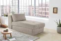 Recamiere beige Microfaser B/H/T: ca. 93x205x78 cm