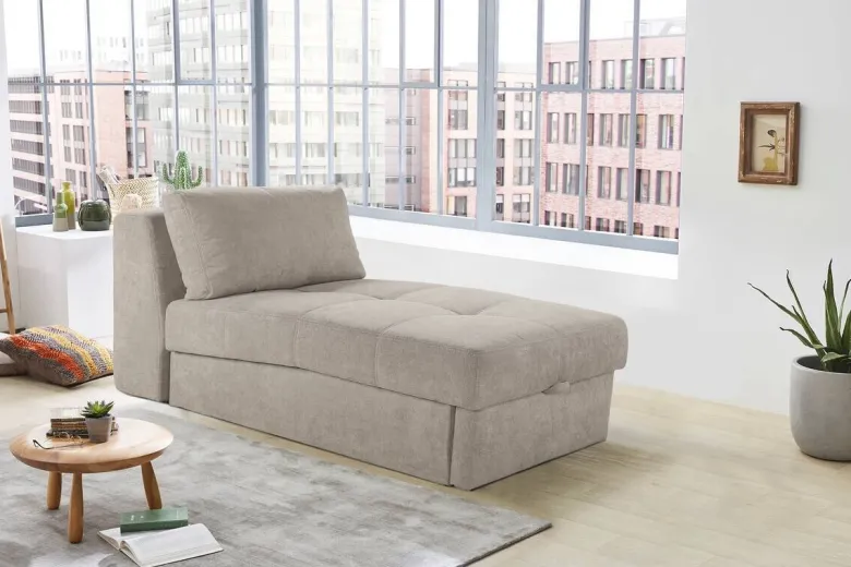Recamiere beige Microfaser B/H/T: ca. 93x205x78 cm