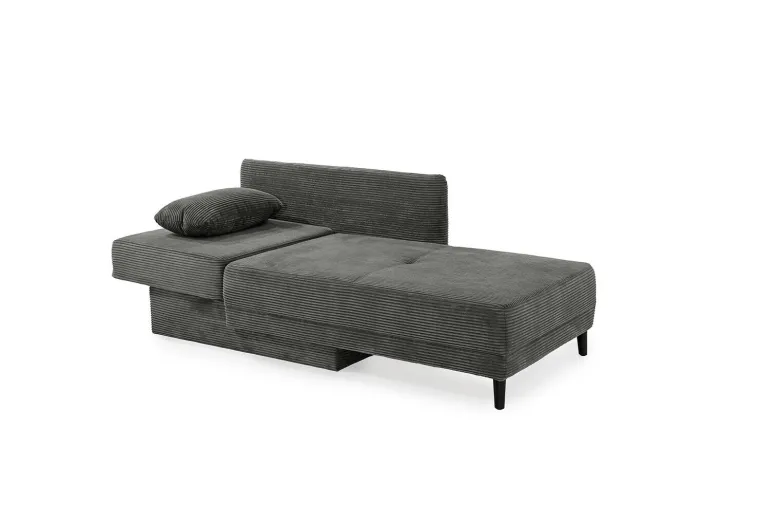 Recamiere grau Microfaser B/H/T: ca. 155x81x73 cm