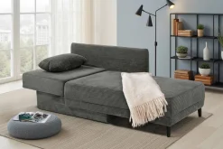 Recamiere grau Microfaser B/H/T: ca. 155x81x73 cm