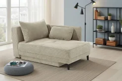 Recamiere Greige Microfaser B/H/T: ca. 155x81x73 cm