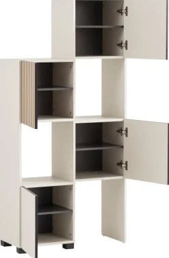 Regal Alexa creme beige B/H/T: ca. 76x165,1x33,1 cm