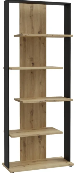Regal Eiche Artisan Nachbildung schwarz B/H/T: ca. 80x198x35 cm