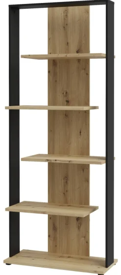 Regal Eiche Artisan Nachbildung schwarz B/H/T: ca. 80x198x35 cm