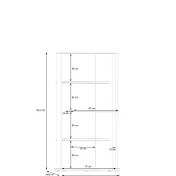 Regal Eiche Artisan Nachbildung schwarz B/H/T: ca. 80x159x35 cm