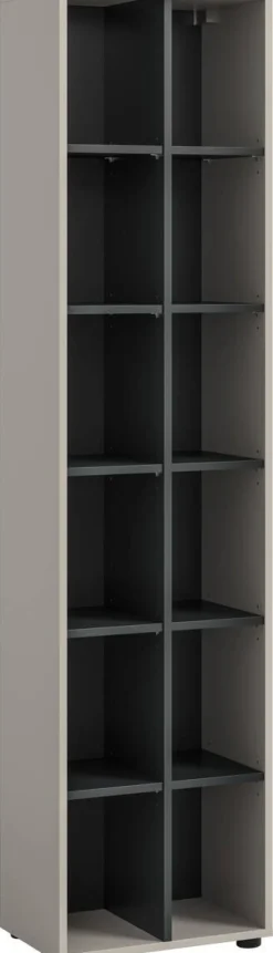 Regal Noida Kaschmirgrau Nachbildung schwarz B/H/T: ca. 192x45x35 cm