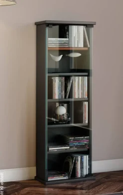 Regal Vetro schwarz Holzwerkstoff B/H/T: ca. 31x91,5x18 cm