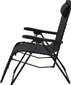 Relaxsessel schwarz Stahl B/H/L: ca. 63x107x93 cm