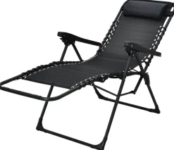 Relaxsessel schwarz Stahl B/H/L: ca. 63x107x93 cm