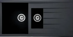 Respekta Einbauspüle Houston 100 x 50 S schwarz Mineralite B/H/T: ca. 100x21x50 cm