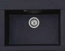 Respekta Einbauspüle Ohio 66 x 50 S schwarz Mineralite B/H/T: ca. 66x21x50 cm