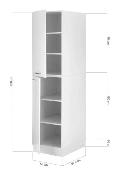 Respekta Hochschrank Clara weiß matt B/H/T: ca. 50x200x67,6 cm