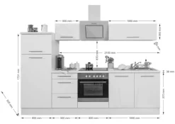 Respekta Küchenblock Premium Eiche Eiche grau Nachbildung B/H/T: ca. 270x200x60 cm