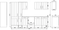 Respekta Küchenblock Premium weiß matt B/H/T: ca. 310x211x60 cm