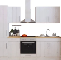 Respekta Küchenblock Premium weiß Lärche Nachbildung B/H/T: ca. 240x211x60 cm