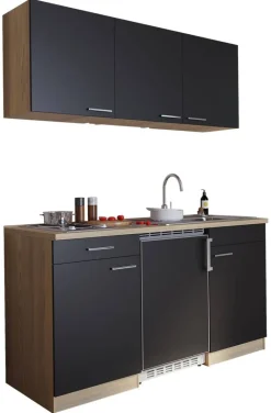 Respekta Singleküche Economy schwarz matt B/H/T: ca. 150x200x60 cm