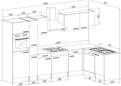 Respekta Winkelküche KBL310EYSS schwarz B/H/T: ca. 310x205x172 cm