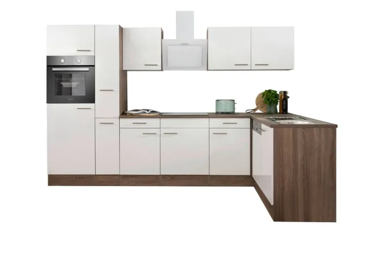Respekta Winkelküche KBL310EYWS weiß B/H/T: ca. 310x205x172 cm