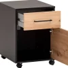 Rollcontainer Aino Eiche Artisan Nachbildung schwarz B/H/T: ca. 40x57x50 cm