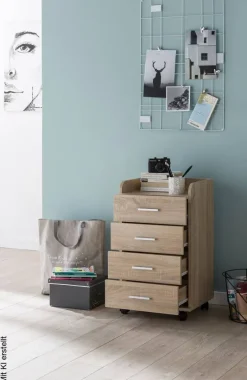 Rollcontainer braun Spanplatte B/H/T: ca. 40x70,5x33 cm