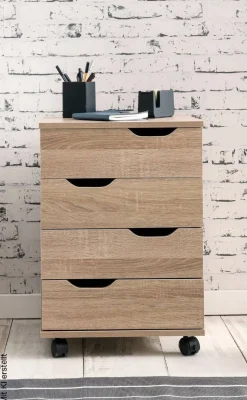 Rollcontainer braun Spanplatte B/H/T: ca. 40x60x40 cm