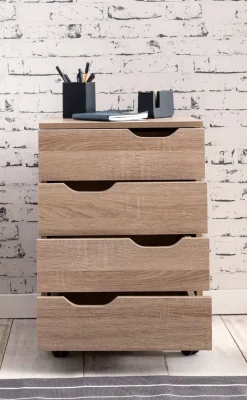 Rollcontainer braun Spanplatte B/H/T: ca. 40x60x40 cm