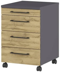 Rollcontainer 4251-564 Eiche Grand-Son Nachbildung Graphit B/H/T: ca. 42x61x49 cm