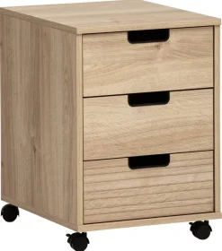Rollcontainer Emmik Eiche Eiche weiß Nachbildung B/H/T: ca. 40,1x57x50 cm
