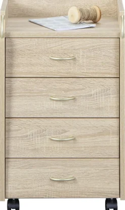 Rollcontainer Novi Eiche Sonoma Nachbildung B/H/T: ca. 40x65x36 cm