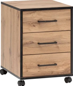 Rollcontainer Serie 2000 Eiche Landhaus Nachbildung B/H/T: ca. 40,1x57x50 cm