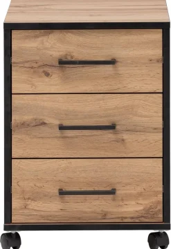 Rollcontainer Serie 2000 Eiche Landhaus Nachbildung B/H/T: ca. 40,1x57x50 cm