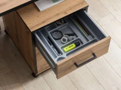 Rollcontainer Serie 2000 Eiche Landhaus Nachbildung B/H/T: ca. 40,1x57x50 cm