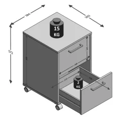 Rollcontainer weiß B/H/T: ca. 38x57x39 cm