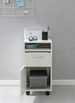 Rollcontainer weiß Spanplatte B/H/T: ca. 33x63x38 cm