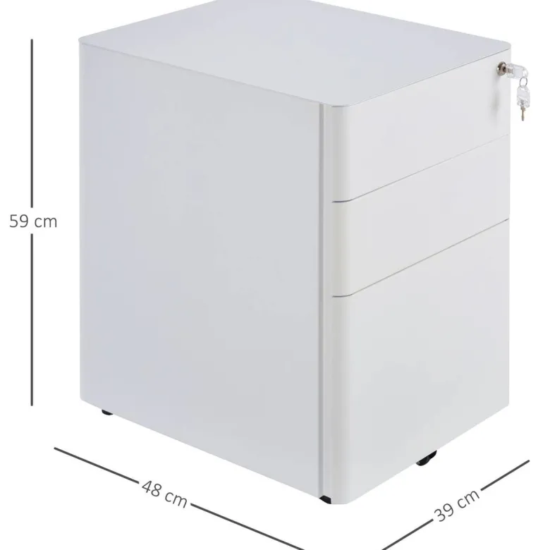 Rollcontainer 924-006WT weiß B/H/T: ca. 39x59x48 cm