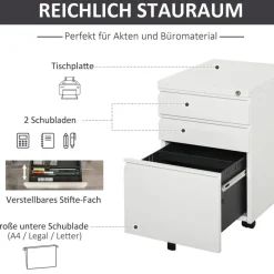 Rollcontainer 924-024WT weiß B/H/T: ca. 39x60x48 cm