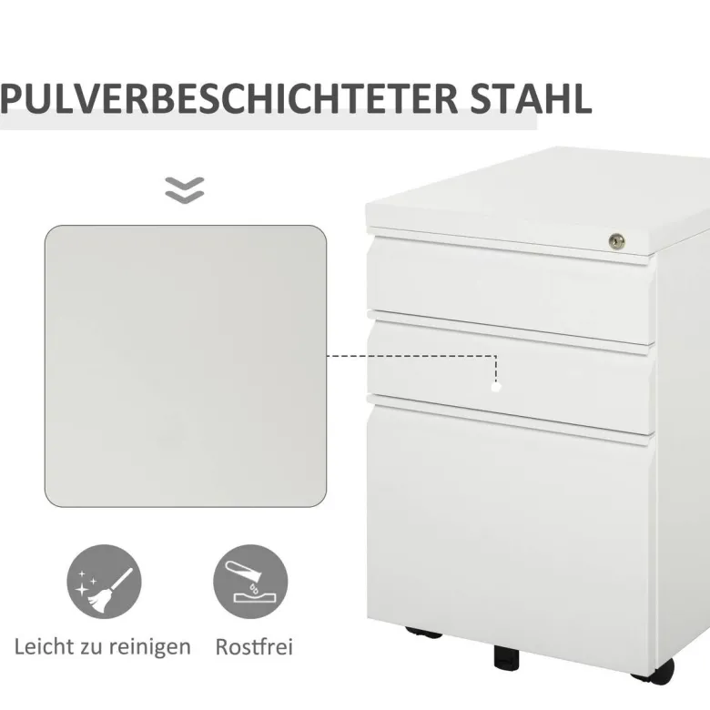 Rollcontainer 924-024WT weiß B/H/T: ca. 39x60x48 cm