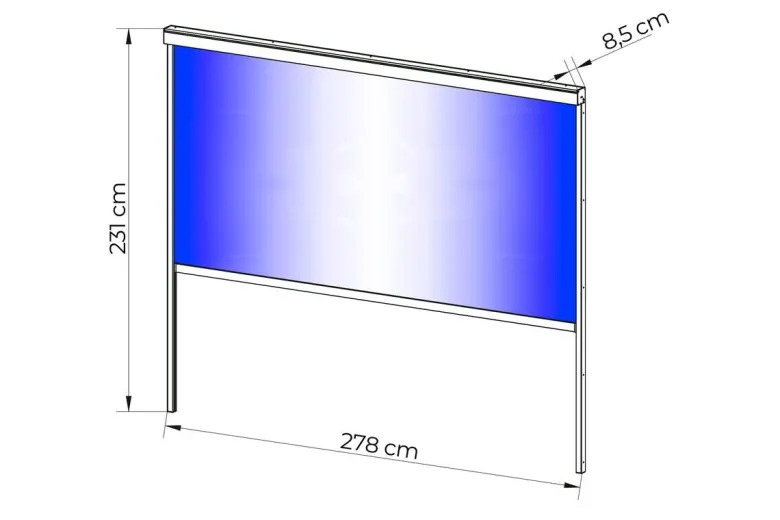 Rollo anthrazit Aluminium B/H/L: ca. 8,5x231,5x278 cm