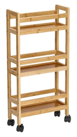 Rollwagen natur Bambus B/H/L: ca. 15x74x36 cm