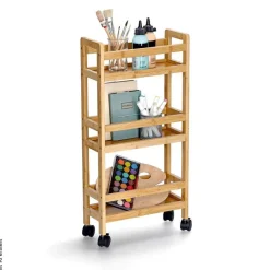Rollwagen natur Bambus B/H/L: ca. 15x74x36 cm