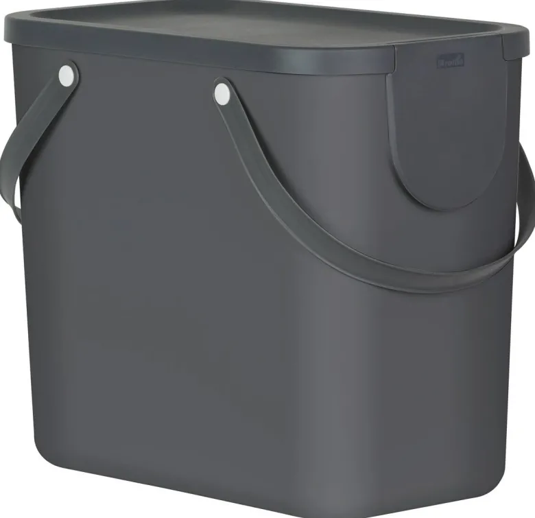 Rotho Abfalleimer anthrazit B/H/L: ca. 23,5x34x40 cm
