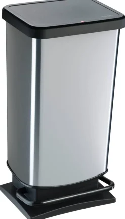 Rotho Treteimer silber B/H/L: ca. 29,5x67,6x35,3 cm