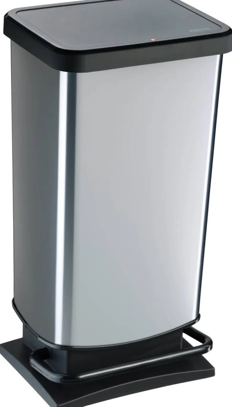 Rotho Treteimer silber B/H/L: ca. 29,5x67,6x35,3 cm