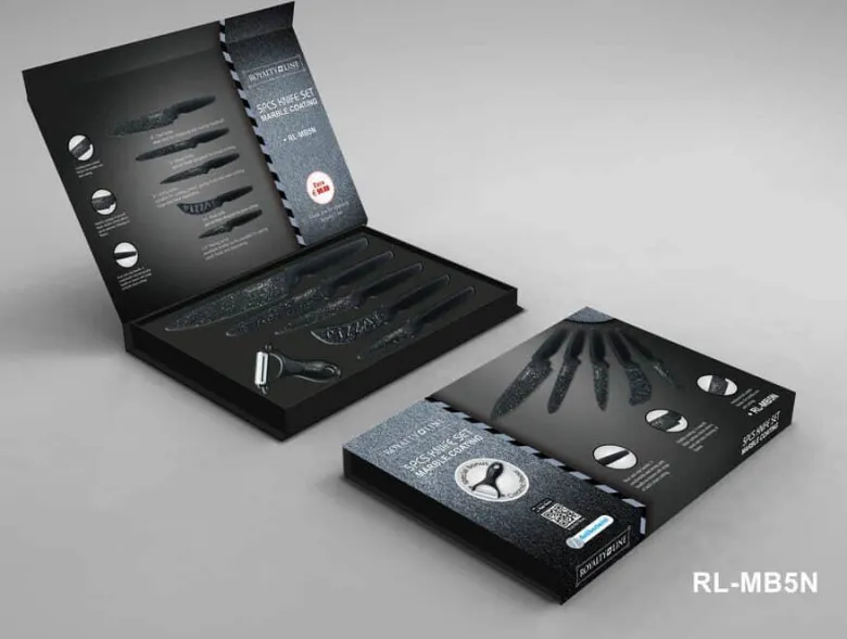 Royalty Line Küchenmesserset schwarz Kunststoff 5 tlg.