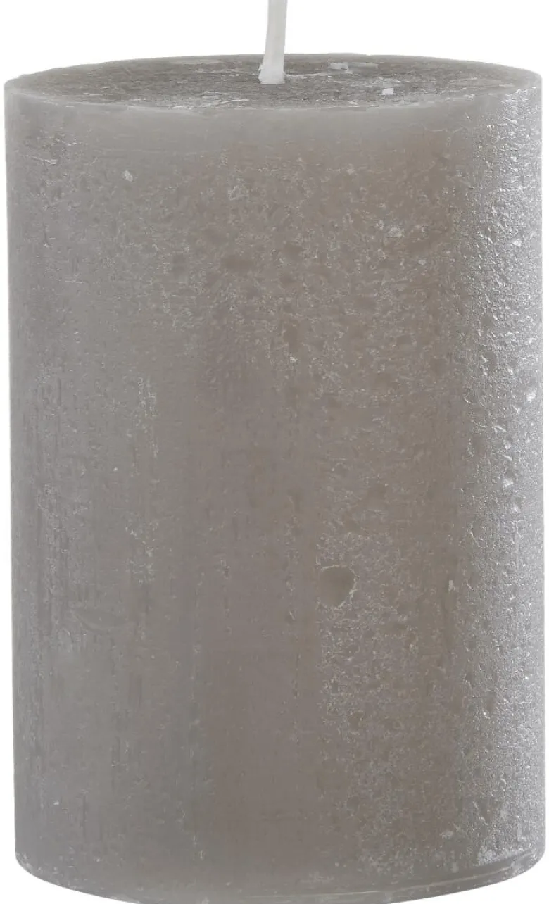 Rustic-Kerze grau B/H/L: ca. 6,8x10x6,8 cm