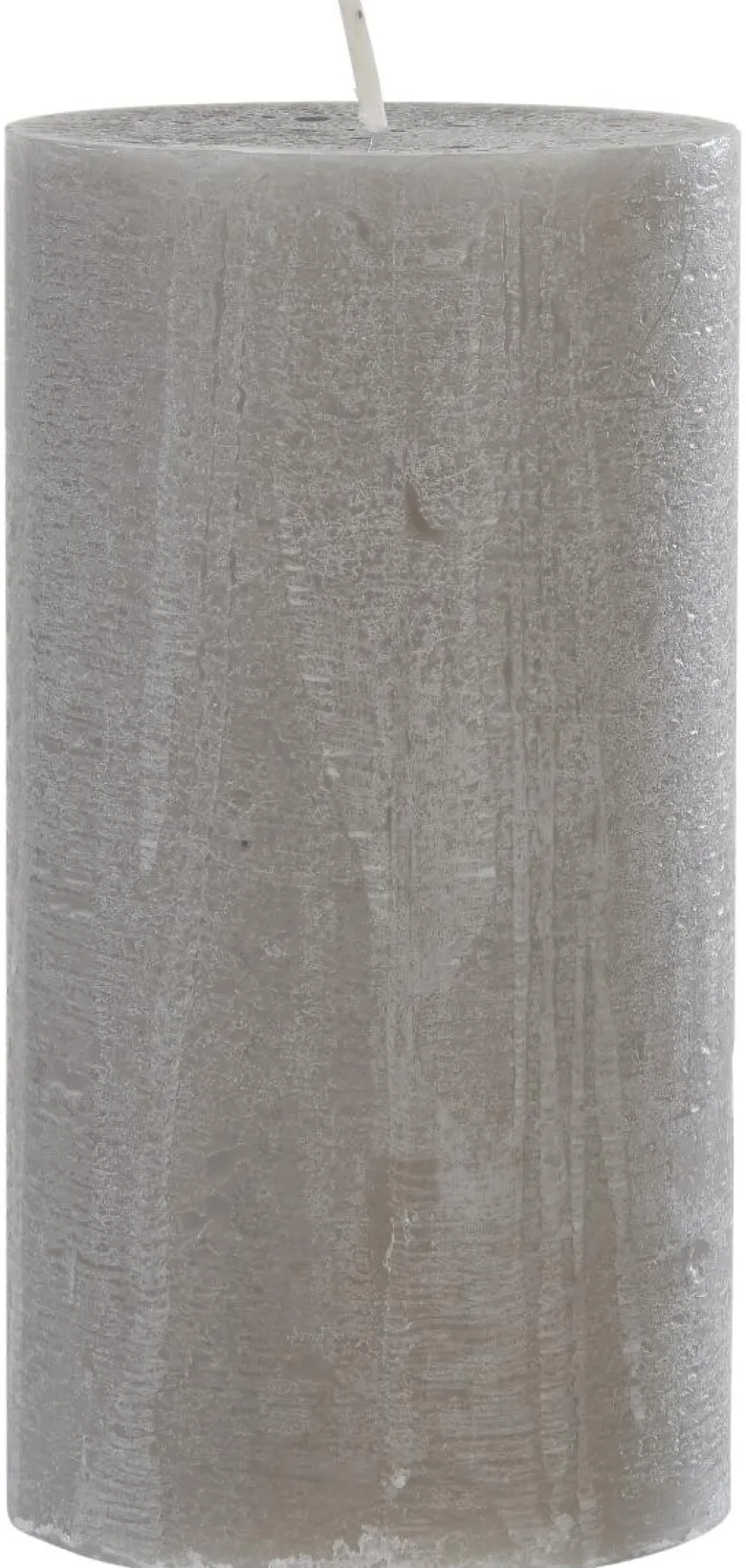 Rustic-Kerze grau B/H/L: ca. 6,8x13x6,8 cm