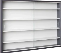 Sammelvitrine Collecty grau weiß B/H/T: ca. 80x9,5x60 cm