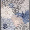 Sanat Outdoorteppich FLORAL grau B/L: ca. 120x170 cm