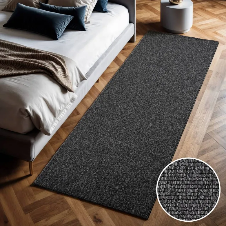 Sanat Teppich LORA PLUS anthrazit B/L: ca. 80x300 cm