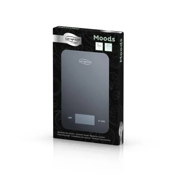 SAN IGNACIO Küchenwaage MOODS schwarz Glas B/H/L: ca. 21,5x14,6x14 cm